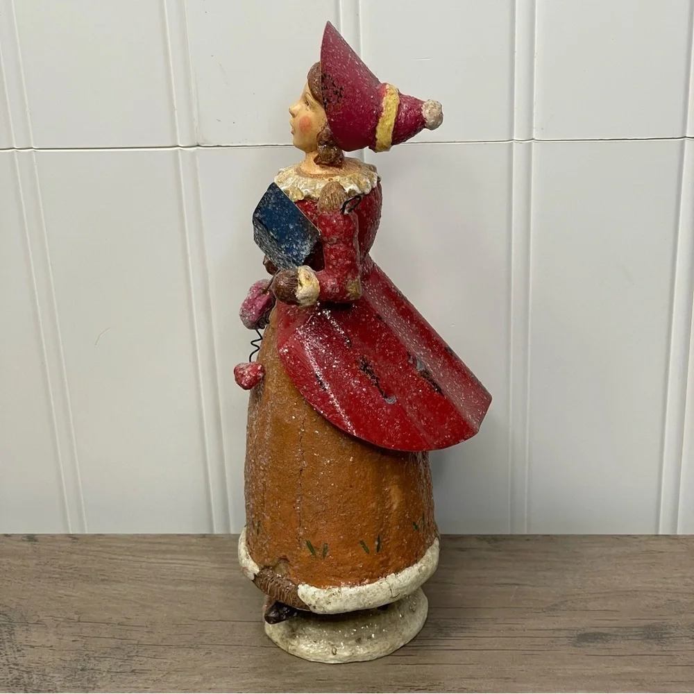 Pacific Rim Victorian Style Christmas Caroler Woman Bobble Body Moveable Arms‎